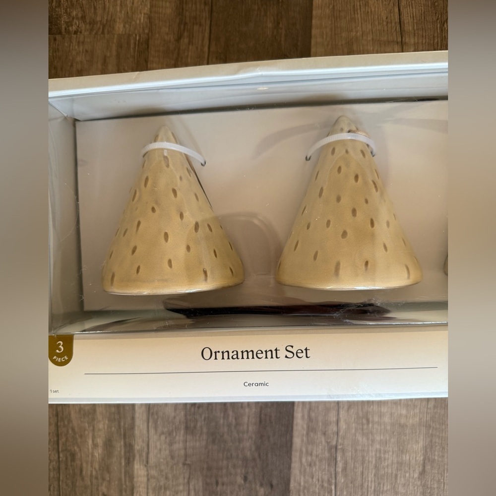NEW Threshold Studio McGee Neutral Ceramic Bell Ornaments, Set of 3 - Picture 10 of 13